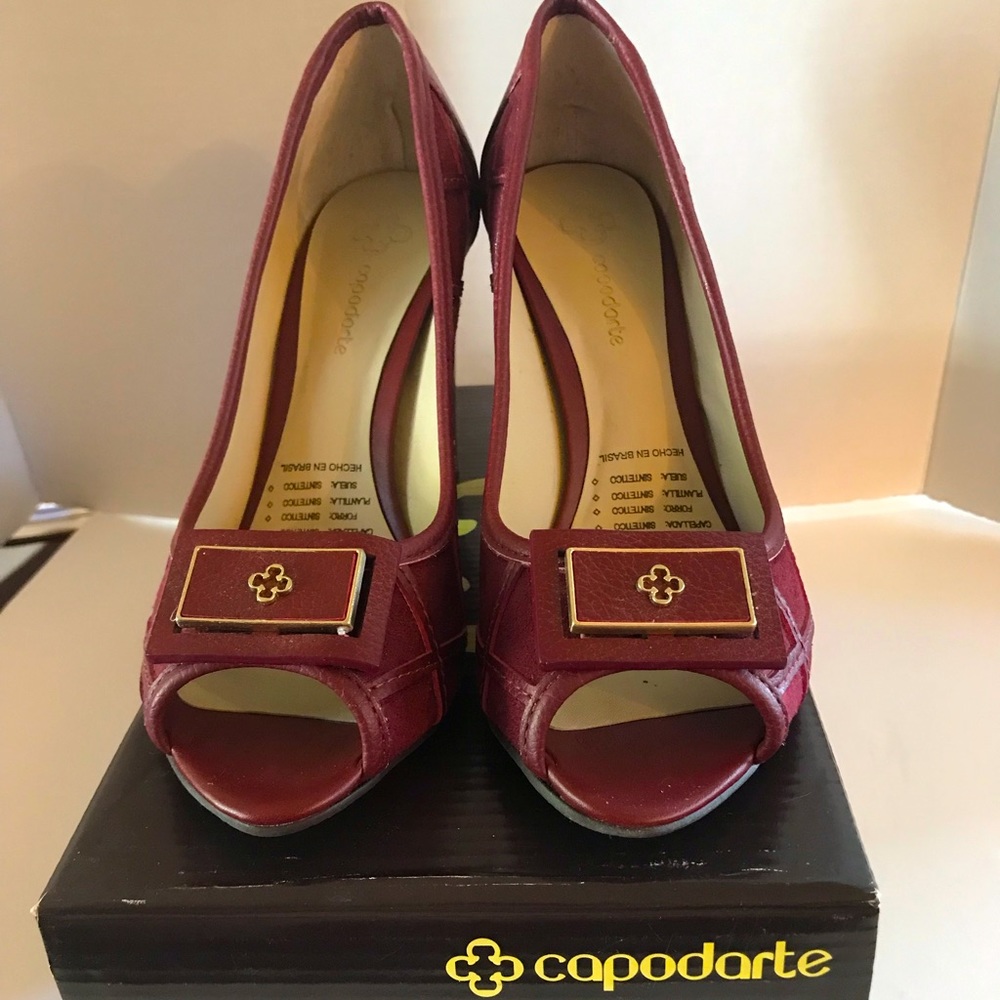 Copodarte burgundy suede open till shoe size 39